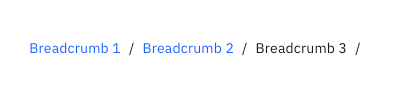 basic concept on a Breadcrumb component in Carbon Design System.